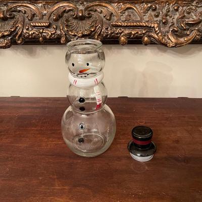 Glass Snowman Bottle