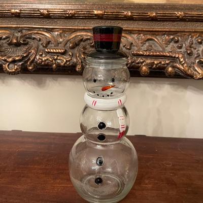 Glass Snowman Bottle