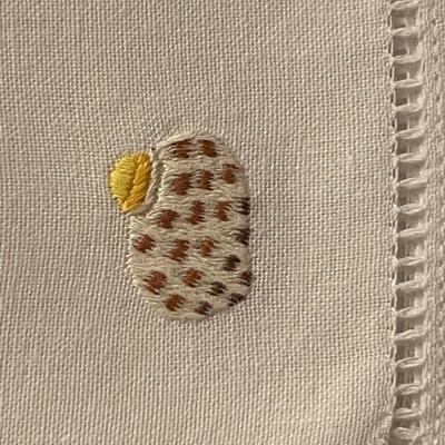 Vintage Hand Stitched Sea Shell Linen Napkins