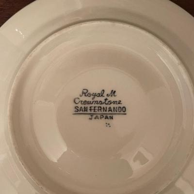 Set of 10 Royal M. Crown stone Cups & Saucers