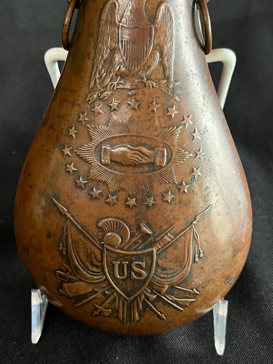 Civil War Style Peace Hands Powder Flask