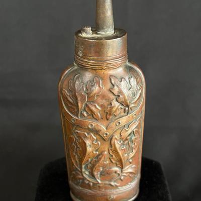 Gorgeous 19th C Three Way Oakleaf Powder Case Flask