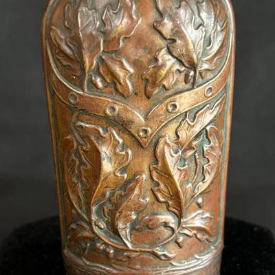 Gorgeous 19th C Three Way Oakleaf Powder Case Flask