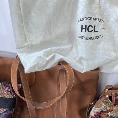 Designer Leather purses and satchel.