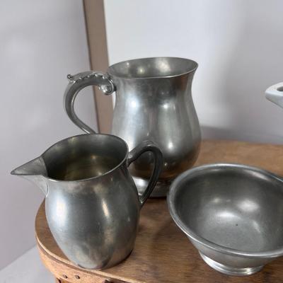 Pewter and vintage farm kitchen containers