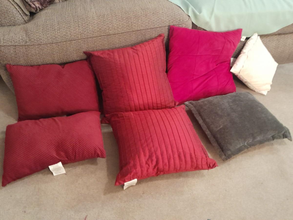 Seven Throw pillows