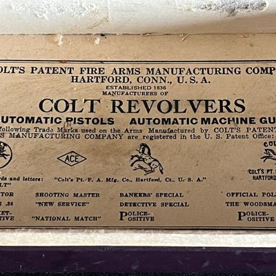 Antique Colt Pistol Box (empty) for Official Police .38