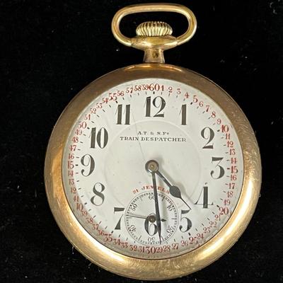 Train Dispatcher Pocket Watch Engraved 25 yr Case