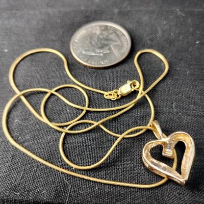Diamond Heart on 14K Gold Chain