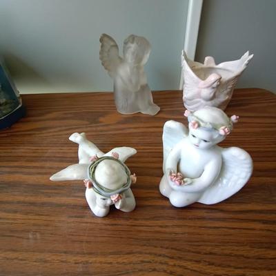 ANGEL FIGURINES-CANDLE HOLDER AND VASE