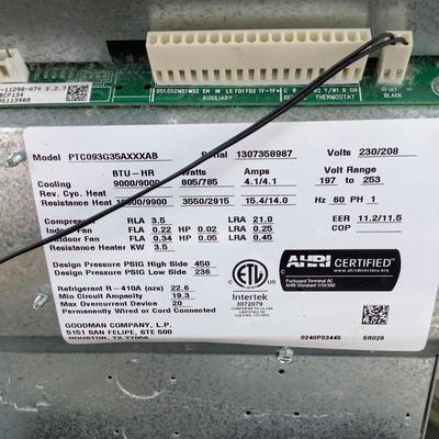 349 Amana PTAC Heating and Cooling Unit