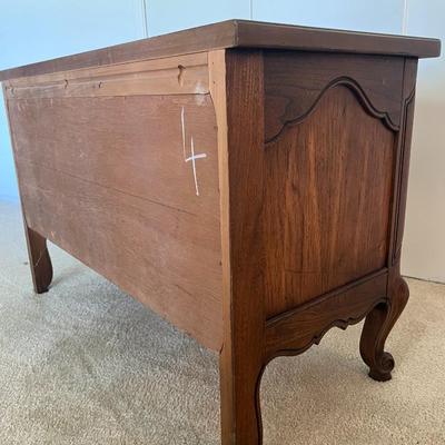 Vintage Mount Airy Mantle and Table Co. Oak Wood Two Drawer Small Dresser Buffet Sideboard Cabinet - ARCADIA