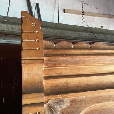 Large Antique Wood Headboard - ARCADIA
