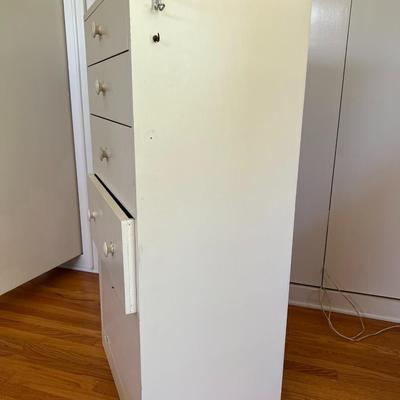 White Laminate Skinny Tall Dresser ARCADIA