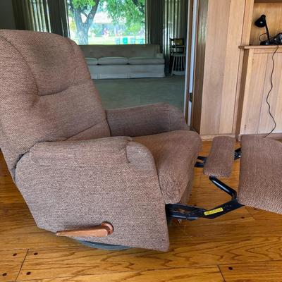 Brown Rustic Swiveling Recliner Lounge Chair - ARCADIA