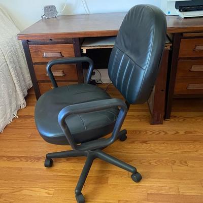 Black Office Wheeled Chair with Arm Rests - ARCADIA