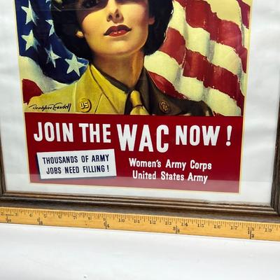 Vintage WAC Women's Army Corp Reproduction Poster
