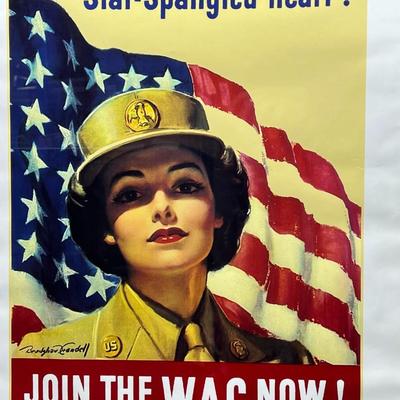 Vintage WAC Women's Army Corp Reproduction Poster