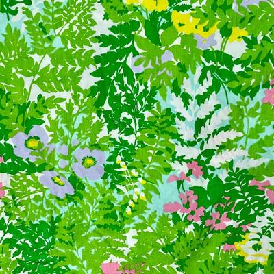 XL Twin size Flat Sheet - like new condition - flower and fern leaf print