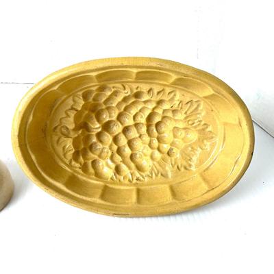 1018 Antique Butter Molds, Stoneware, Yellow ware