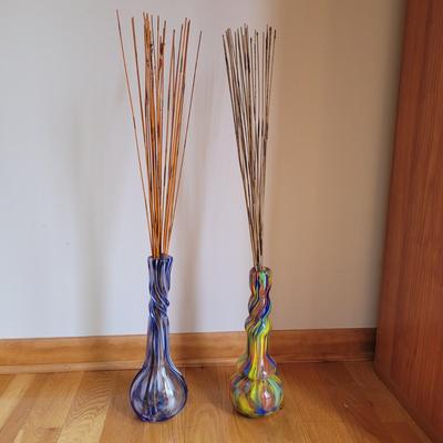 Pair of Colorful Glass Vases (LR-CE)