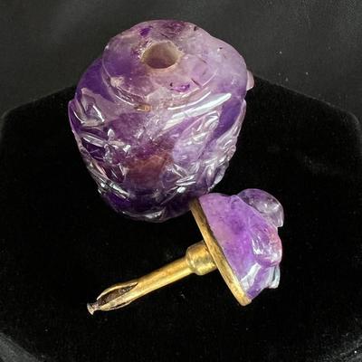 Charming Carved Amethyst Snuff Bottle