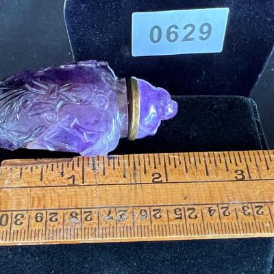 Charming Carved Amethyst Snuff Bottle