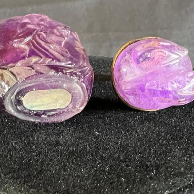 Charming Carved Amethyst Snuff Bottle
