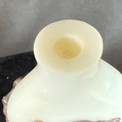 Peking Glass Snuff Bottle with Figure Pulling a Bull. Signed