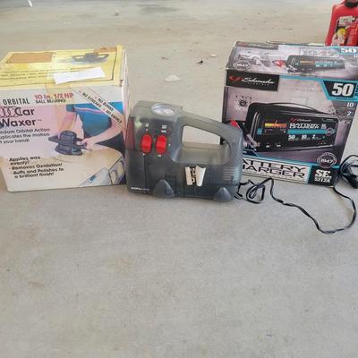 Assorted Car Care Items incl. Compressor, Waxer, Battery Charger, & More (G-JS)