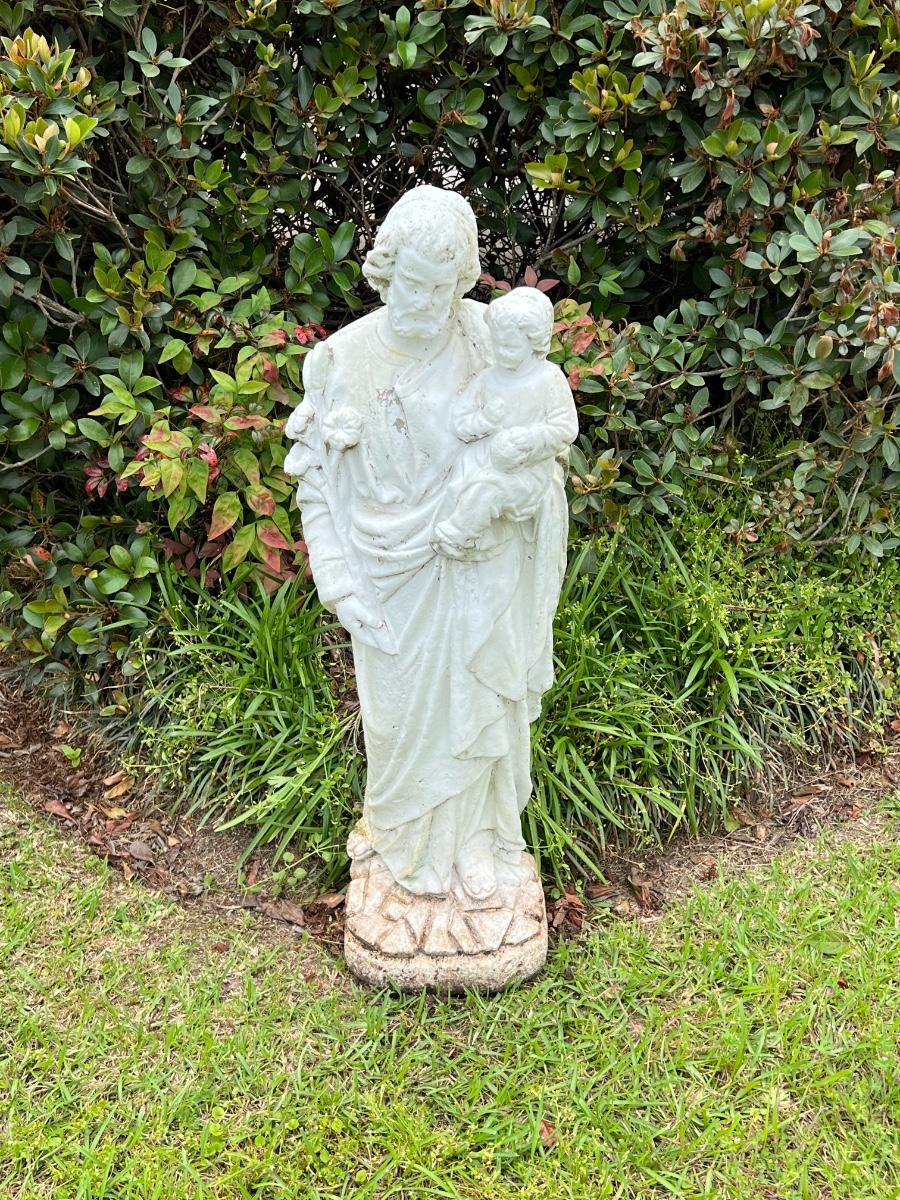 St Joseph With Child Cement Statue