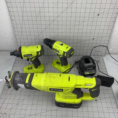 16 Ryobi Tool Set battery + charger included | EstateSales.org
