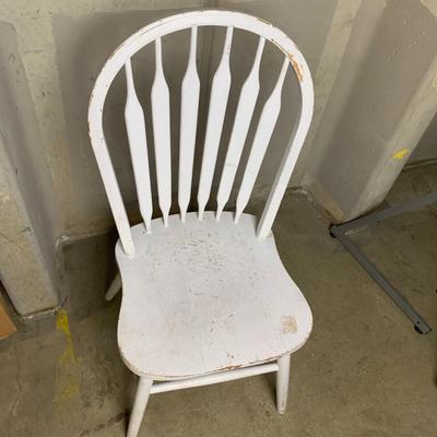 #48 White Wooden Chair