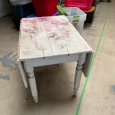 #73 White Fold Up Wooden Table