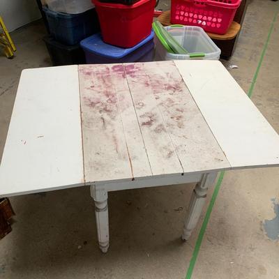 #73 White Fold Up Wooden Table