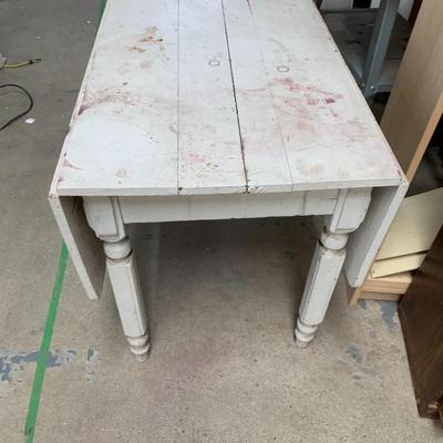 #73 White Fold Up Wooden Table