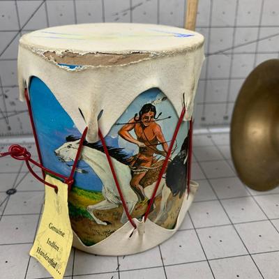 #80 Genuine Native Handcrafted Drum and Toy Horn