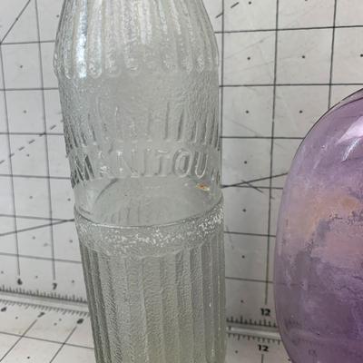 #120 Purple Glass and Vintage Glass Bottle