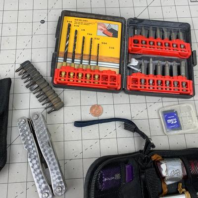 #126 Drill Bit Heads, Flash Drives and Outdoor Knife