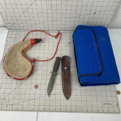#128 Knife, Picnic Blanket and Water Bladder