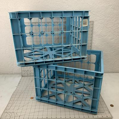 #150 Two Blue Plastic Crates