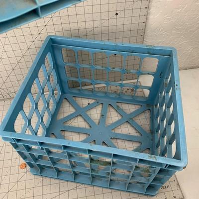 #150 Two Blue Plastic Crates