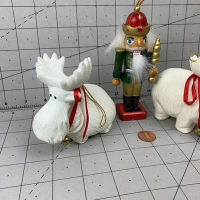 #155 Christmas Ornaments: Moose and Nutcracker