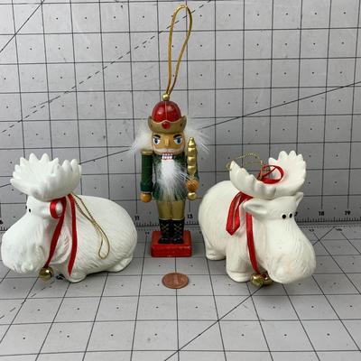 #155 Christmas Ornaments: Moose and Nutcracker