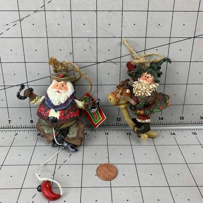 #159 Christmas Ornaments: Western Santas