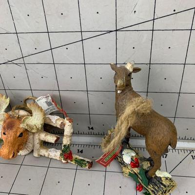 #168 Christmas Ornaments: Moose, Noel and Santa