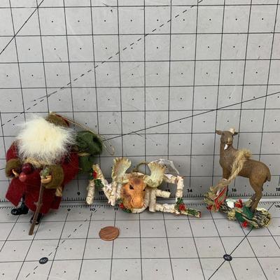 #168 Christmas Ornaments: Moose, Noel and Santa