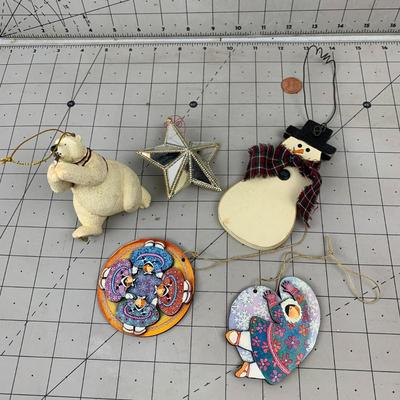 #178 Christmas Ornaments: Polar Bear, Snowman and Alaskan Natives