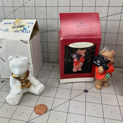#185 Christmas Ornaments: Dad 1996, Bear and Mini Votive