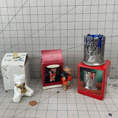#185 Christmas Ornaments: Dad 1996, Bear and Mini Votive